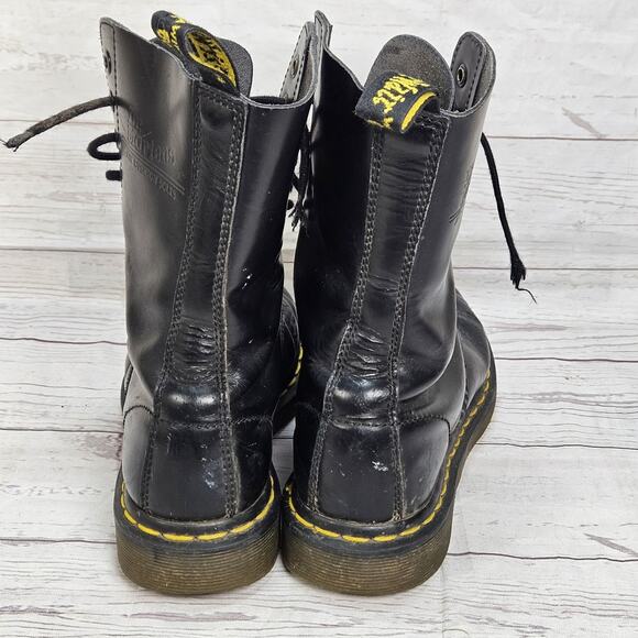 Dr. Martens 1490 Boots US Size M-5 / W-6 Black Leather Lace Up Combat AirWair